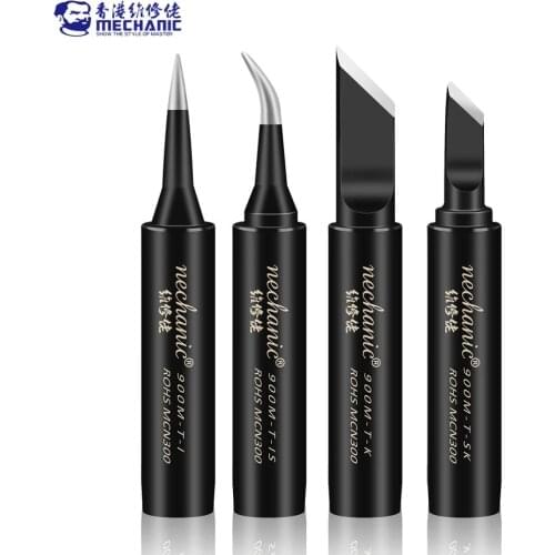 MECHANIC 4pcs 900M-T Anti-Static Pure Copper Electric Soldering Iron Tip Welding Tip BGA Solder Repair Station Tool Kit
