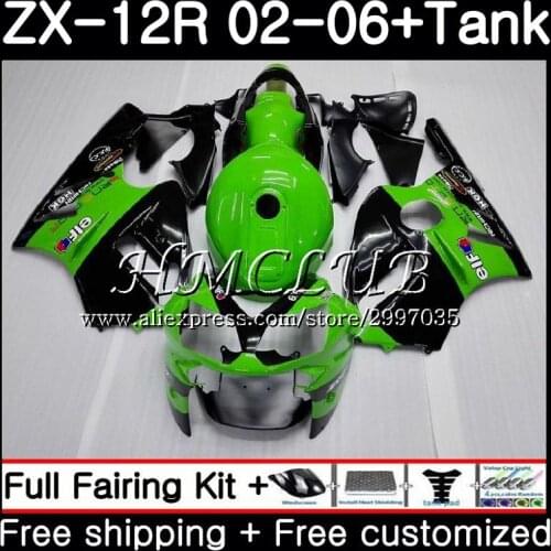 +Tank For KAWASAKI NINJA ZX1200 C ZX-12R green black 2003 2004 2005 2006 72HC.9 ZX 12R 1200CC 12 R ZX12R 03 04 05 06 Fairings