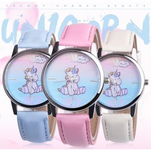New Big-eyed Rhinoceros Leather Belt Quartz Waterproof Watches Boy Girl Couples Watch Children Gift Clock (2 Styles
