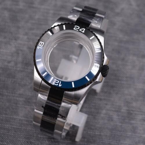 40mm Ceramic bezel watch case FIT NH35 NH36 ETA 2836 2824 MIYOTA 8205 8215 Movement