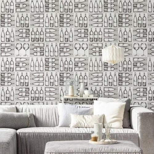 Home Ins Wall Papers Nordic Decor Personalized Glass Cups Bottles Wallpapers Loft Paper Roll For Shops Walls Mural Contact Paper