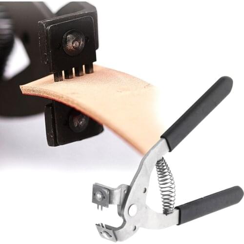 Leather Craft Hole Punch Tools Hand-held Silent Plier Sewing Stitching Chisel Pricking Iron 4mm Spacing 2/4 Teeth Punching Plier