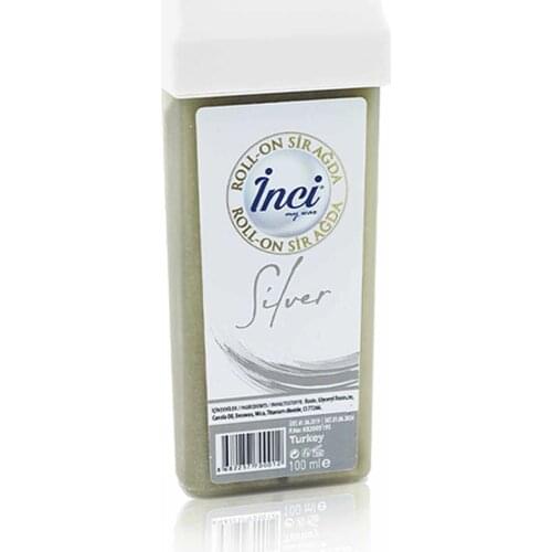 Pearl wax cartridge roll on depilatory 100 grams, silver for stiff feathers soft traction, Brazilian waxing, 100 gram waxing