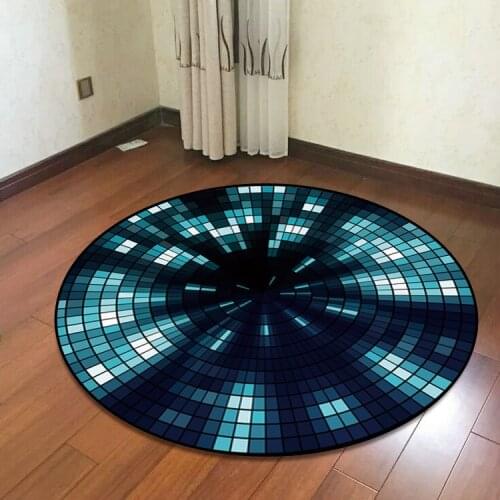 Creative cartoon galaxy psychedelic divination non-slip round carpet floor mats bedroom living room home decoration