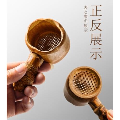 Creative Chinese Style Tea Ceremony Bamboo Tea Filter Zen Kung Fu Tea Bamboo Root Filter Spoon Tea Strainer Leak Tea Set Filter