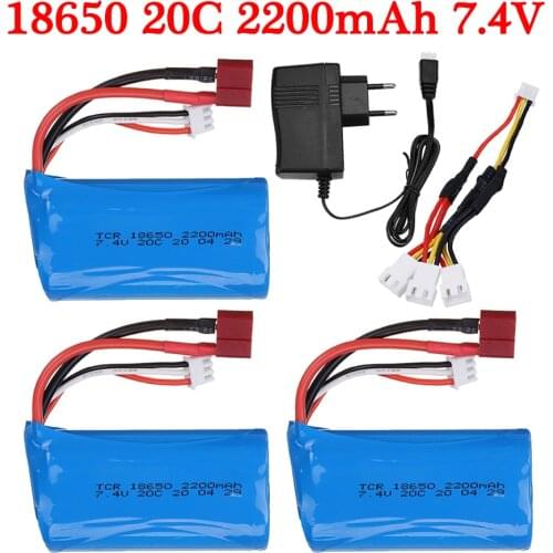 7.4V 2200mAh 18650 Lipo Batery for RC car remote control toys 12423 10428 12429 12401 12402 12402A parts 7.4 V 1500 mAH battery