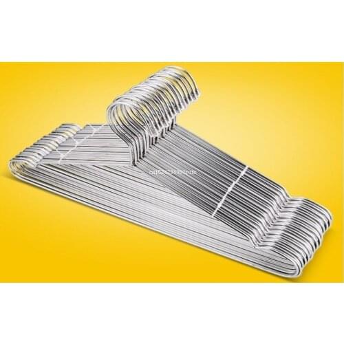 100pcs 42CM Metal Clothes Hanger Anti-rust Stainless Steel Hanger with Groove DHL Fedex Fast Shipping