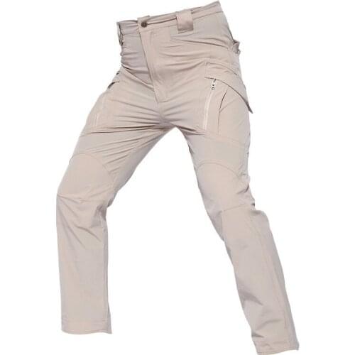 Man Waterproof Trousers Multi Pockets Rip-Stop Sports Pants Stretch Hiking Pants Outdoor Military Tactical Camping Climbing