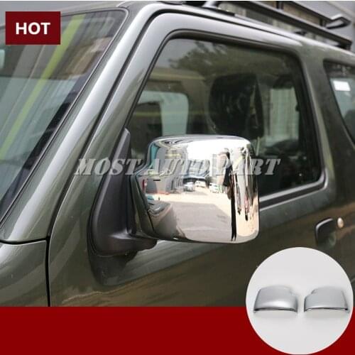 ABS Chrome Side Rearview Mirror Trim Cover 2pcs For Suzuki Jimny 2007-2017 Silver/Red Car accesories interior Car Trim