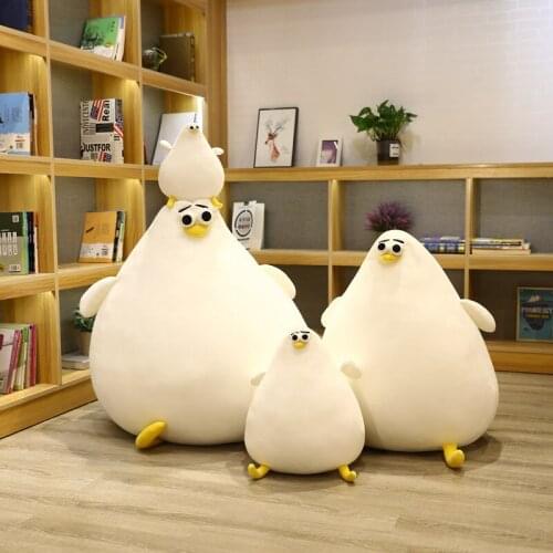 New 26/40CM Creative Cute Soft White Fat Seagull Plush Doll Lazy Sofa Sleeping Pillow Child Girl Birthday Gift