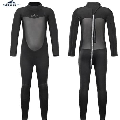 SBART Kids 2mm SCR Neoprene Swimsuit Baby Wetsuits Snorkeling Surfing Childrens Swimwear Long sleeve Elastic Diving Suits