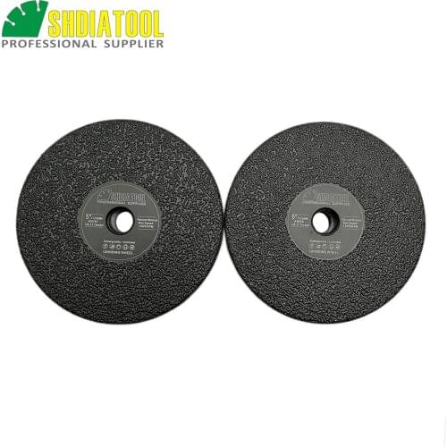 SHDIATOOL 2pcs Dia 125mm/5inch Vacuum Brazed Diamond Flat Grinding Wheel 5/8-11Thread Grinder Disc Wet or Dry For Granite Marble