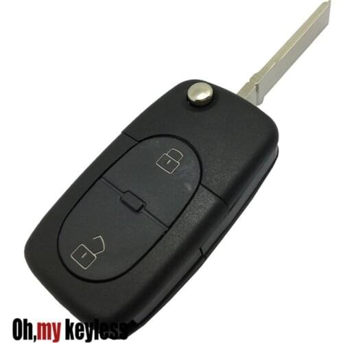 Replacement key shell for audi a4 a7 a6l a6 flip remote control flip key case fob 2 3 4 button key cover 2032 battery holder