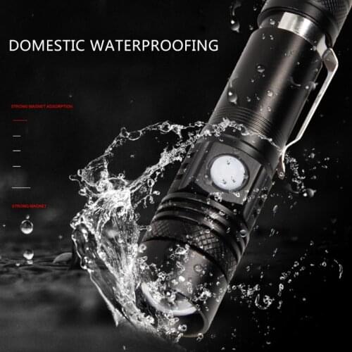 LED Flashlight Rechargeable Waterproof Flashlamp LED Zoomable Small LED Flashlight for Hiking Camping Emergency