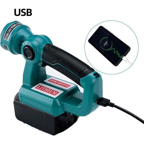 USB LED Work Light Emergency Flashlight for Makita BL14.4V/18V Li-ion Battery Outdoor Lamp