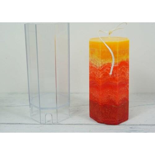 5.8X11.2CM Octagonal Shape Candle Silicone Mold DIY Gypsum Plaster Crafts Mould Octagonal Silicone Soap Candle Resin Molds