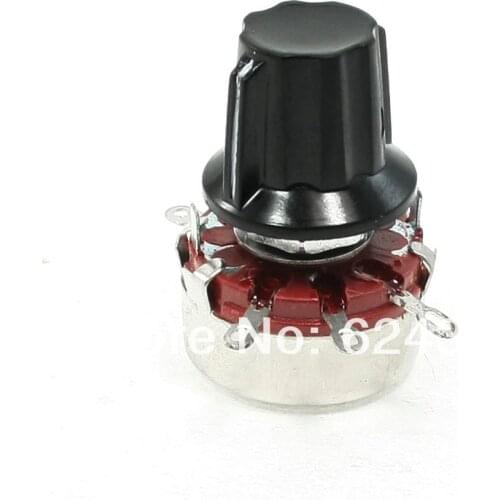 WTH118 47K 56K 68K 100K 220K OHM 5% 2W Single Turn Rotary Linear Taper Potentiometer Carbon Pot w Knob