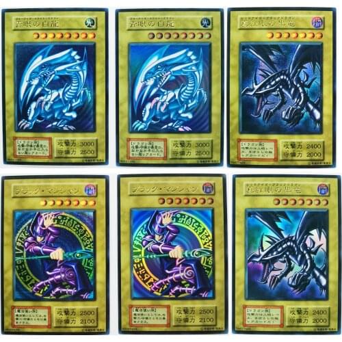 Yu Gi Oh Blue Eyes White Dragon Black Magician SR Japanese DIY Toys Hobbies Hobby Collectibles Game Collection Anime Cards