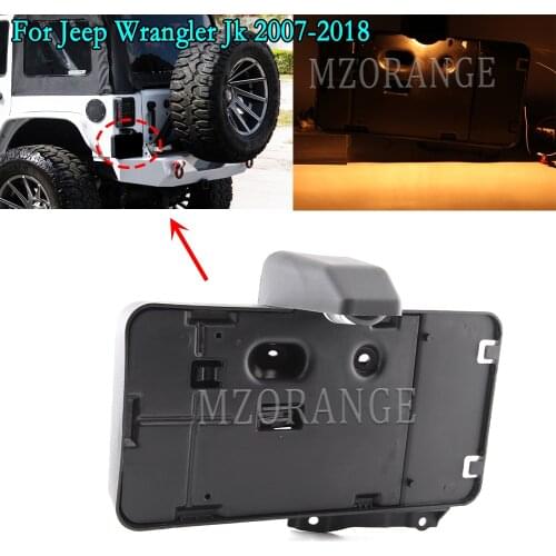 MIZIAUTO Rear License Plate Tag Holder Bracket For Jeep Wrangler Jk 2007-2018 68064720AA,68064720, CH1168101 With Light black