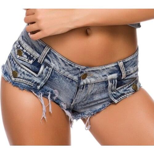 2021 New Sexy Short Jeans Women Booty Shorts Zipper Pocket Denim With Holes Fall Low Waist Casual Hot Party Bottom
