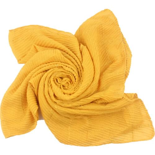 Muslim Women Girls Hijab Soft Cotton Hijab Scarf Shawls Wrap Wrinkle Pleated Style Nice Colors Scarves/Scarf 180*75cm Wholesale