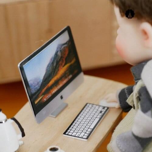 1:12 dollhouse miniature children furniture toy DIY model accessories LCD computer suit livingroom bedroom dollhouse kit Roombox