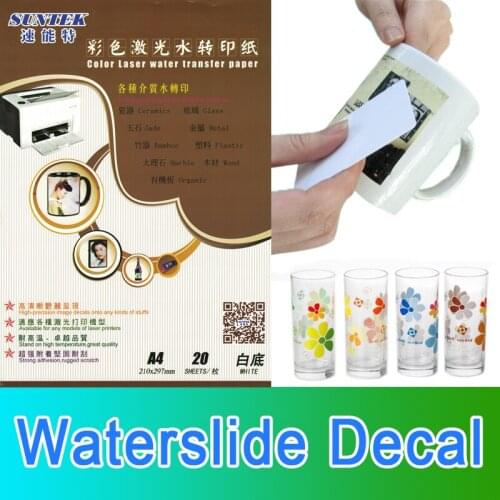 10 sheets/lot) A4 Laser White Waterslide Transfer Decal Paper for ceramic glass nail