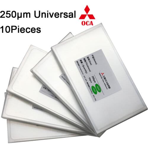 10Pcs 250um OCA Optical Clear Adhesive Glue Film For iPad 2 3 4 5 6 7 8 Air Mini Pro 9.7 10.5 11 12.9 LCD Screen Display Glass