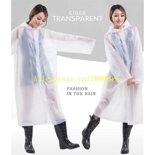 100pcs/lot Fast Shipping Free Size EVA Long Raincoat Thick Rainwear Universal Rain Coat Waterproof Poncho Hiking Tour Raincoat