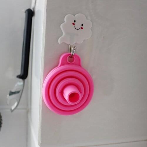 2Pcs Mini Food Grade Silicone Folding Funnels Portable Telescopic Long Neck Funnels Kitchen Tools Accessory