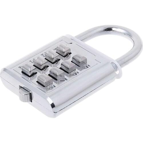 4 Digit Silver Push Button Combination Number Luggage Lock Padlock Travel Code X4YD