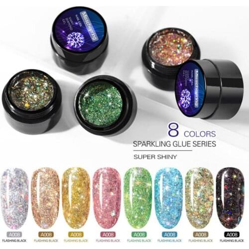 5ml DIY Flash Diamond UV LED Nail Gel Polish Manicure Neon Rainbow Hybrid Varnish Semi permanent Base UV Gel Polish TSLM2