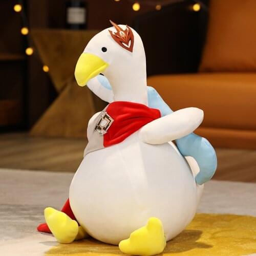 60cm Game Genshin Impact Cute Tartaglia Duck Plush Stuffed Doll Pillow Toys Cartoon Sleep Back Cushion Cosplay Xmas Gifts