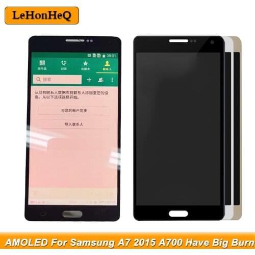 AMOLED For Samsung Galaxy A7 A700 A700F LCD Display Screen replacement for samsung A7 2015 A700F display LCD with Burn-Shadow