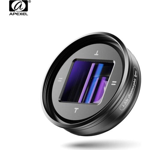 APEXEL APL-HBHDAN 1.33X Anamorphic Lens Movie Lens with High-Definition Multiple Coatings Storage Bag Cleaning Cloth for phone