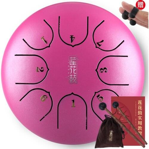 Steel Tongue Drum Drumsticks Drum With Finger Cots Yoga Meditation 6 Inch 8 Tune Steel Tongue Drum Instruments Accessories #ED