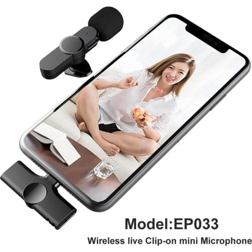 Mini wireless Microphone for iPhone 12 pro Max for Lightning for Huawei Xiaomi type C Clip-on Recording microfono 7 8 11 pro