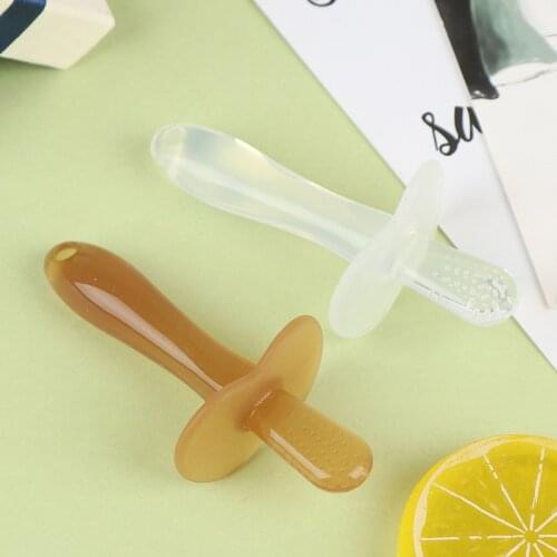 Safe Baby Silicone Teether Stick Environmentally Silicone Teething Stick Toddler Chews Teether Toothbrush Dental Care Baby Care