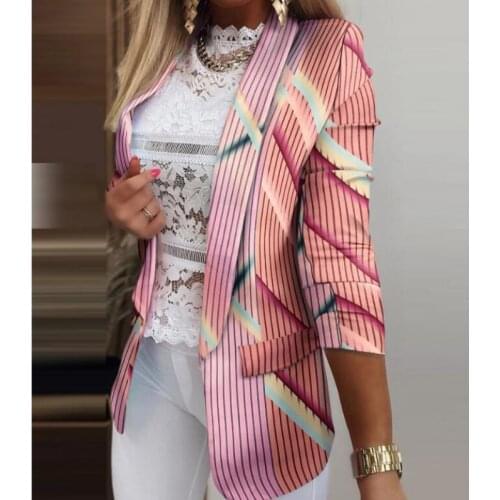Office Ladies Autumn Simple Solid Blazer Coats Elegant Turn-Down Collar Cardigan Outerwear Suit Casual Long Sleeve Women Jackets