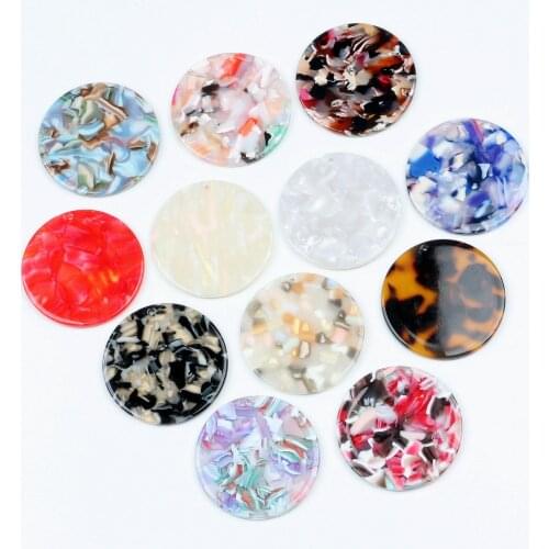 Tortoise Shell Beads,Acetate Acrylic Earring Charms,Circle Coin Shaped Pendants,Jewelry findings,Earrings Parts,37MM ACE233