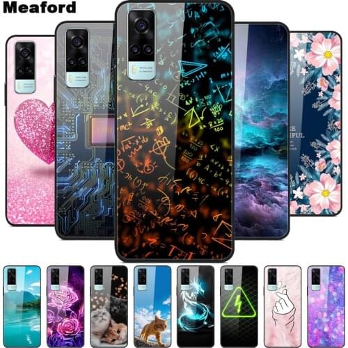 For Vivo Y51 2020 Tempered Glass Case Soft Bumper Hard Funda For Vivo Y 51 2020 Phone Case For Vivo Y31 2021 V2036 Back Cover