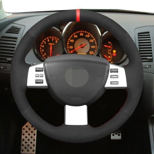 For Nissan Murano 2004-2007 2008 Altima 2004 2005 2006 Black Suede Leather Car Steering Wheel Cover