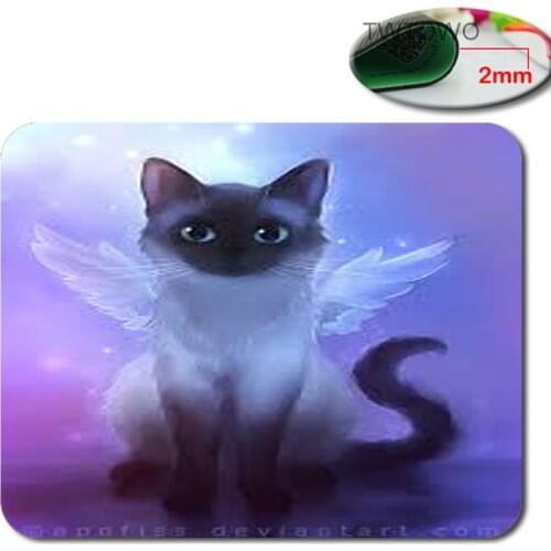 Mouse Pad Cute Cat Square Black Best Custom Pad Lockless Gaming Desk Mat Office Computer PC Anime Rug Pink Mousepad 22x18cm