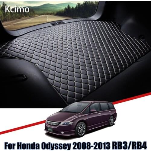 Leather Car Trunk Mat RB3 RB4 Auto Carpet Tail Cargo Liner For Honda Odyssey 2008-2013 Trunk Boot Mat Rear Odyssey Liners Pad