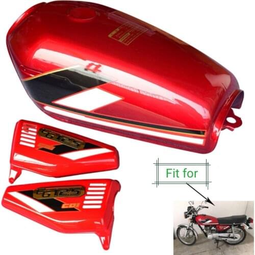 Motorcycle Petro Oil Metal Box Fuel Tank for Honda Lifan Dayang CG125 125cc Red Blue Black With Side Panels Free Fix Rubbers