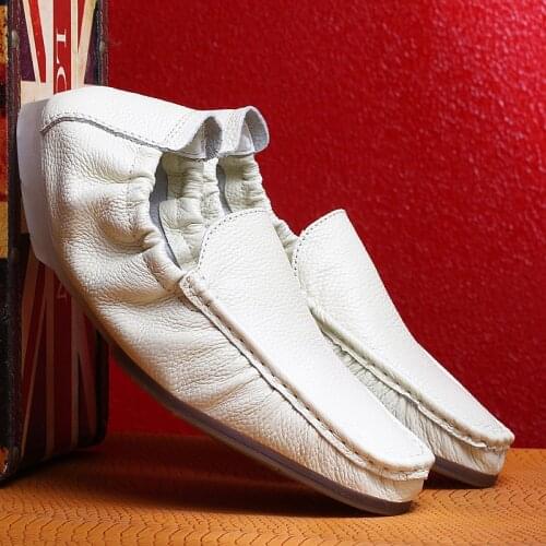 Genuine Leather Men Casual Shoes Italian Loafers Moccasins Slip on Mens Flats Breathable Male Driving Boat Shoes Leisure Soft