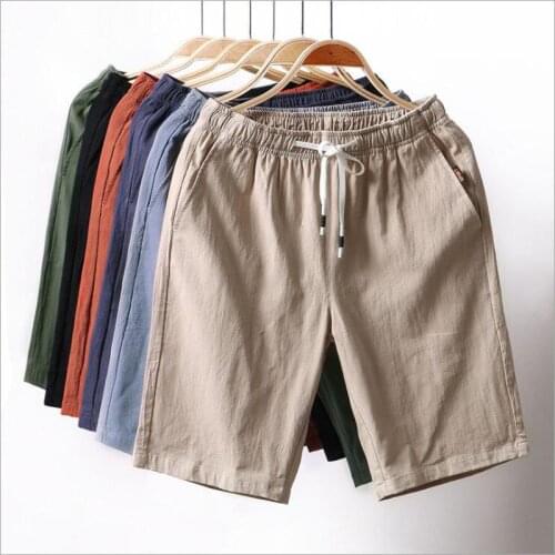 Men Summer Flax Shorts Cotton and linen Short Trousers High Waist Loose and Comfortable Hot breeches Mens Casual Garments