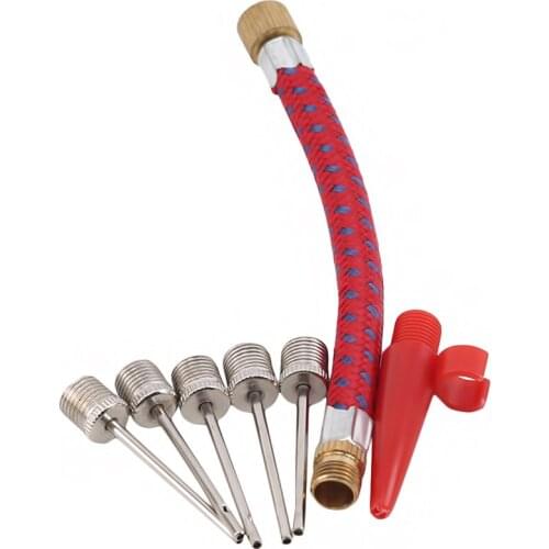 7Pcs Inflating Needle Kits Needle Hose Sports Ball Basketball Football Volleyball Bike Tire Tube Inflator Kit Air Pump Tool
