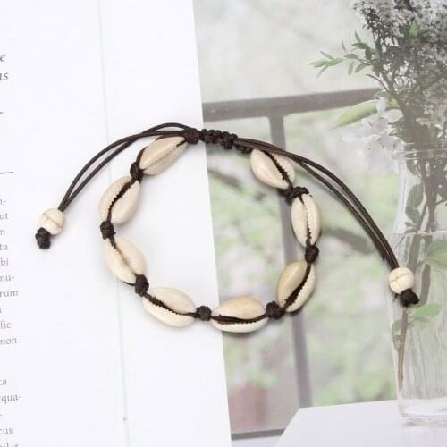 Natural Cowrie Shell Anklet Bracelets Handmade Hawaiian Beach Seashell Jewelry R7RF