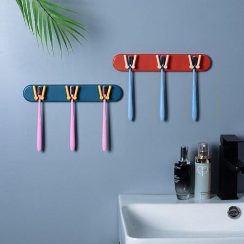 New Wall-mounted Toothbrush Holder Rack Wall Cup Organizer Stand Home Decor Floating Shelves for Wall Bathroom Accessories Rack